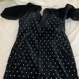 SELF-PORTRAIT. black velvet and rhinestone dress. Size US 4. Worn once